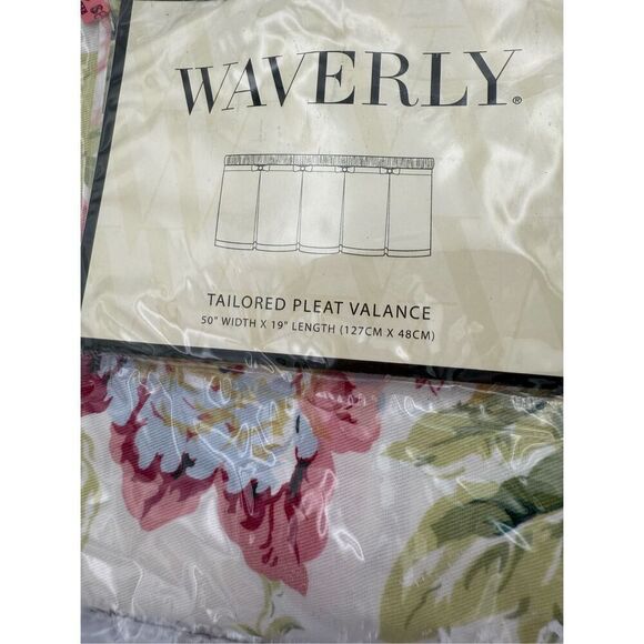 NWT Waverly Tailored Pleat Valance Forever Yours Spring Curtain Panel 50" x 19" - Picture 4 of 5